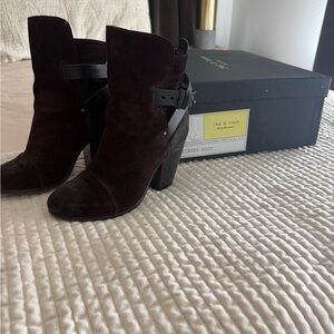 Rag & Bone Kinsey Rich Burgundy Suede Heeled Boots